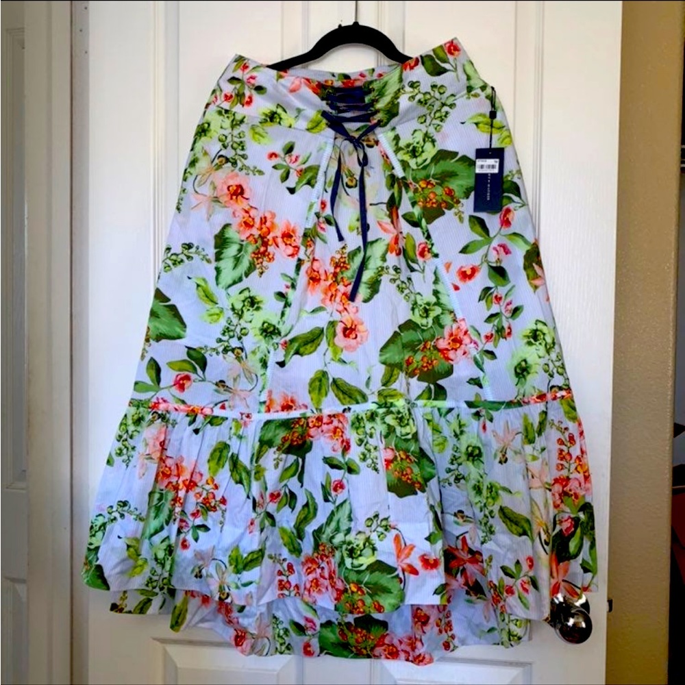 NEW! $109 TOMMY HILFIGER Floral Maxi Skirt Sz 4 BOHO Bohemian - Picture 1 of 11